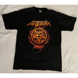 ANTHRAX Unisex Medium Black Demon Night Short Sleeve T-Shirt